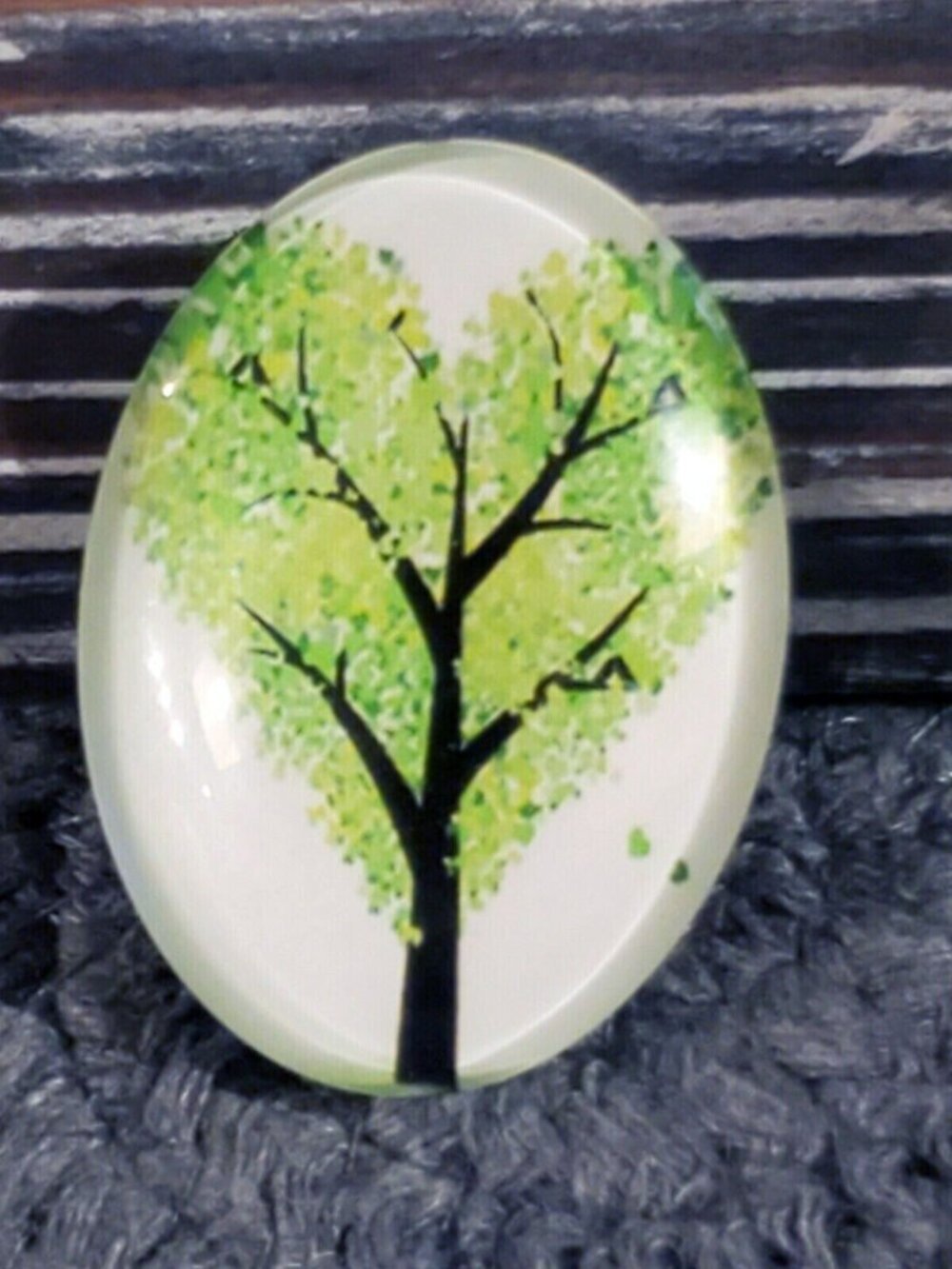 Tree of Life 40x30mm Large Oval Tempered Glass Cabochon 6939-I